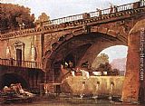 Hubert Robert Washerwomen below a Bridge painting